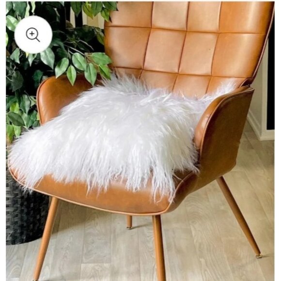 Mongolian Lamb Fur Pillow Cover Genuine Sheepskin FluffyFluffy White CushionCase - Picture 1 of 11